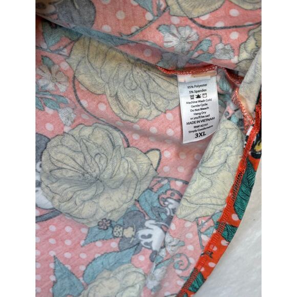 Lularoe Floral Polka Dot Minnie Mouse Plus Sized 3XL Disney Tunic Shirt New - Picture 3 of 4